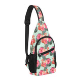 Beautiful flamingo tropical palm leaves hibiscus p All Over Print Chest Bag