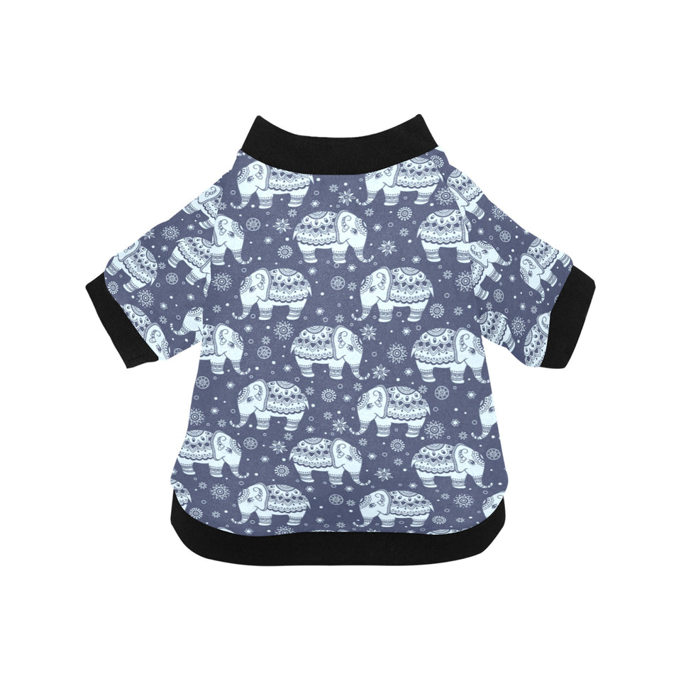 Elephant tribal design pattern All Over Print Pet Dog Round Neck Fuzzy Shirt