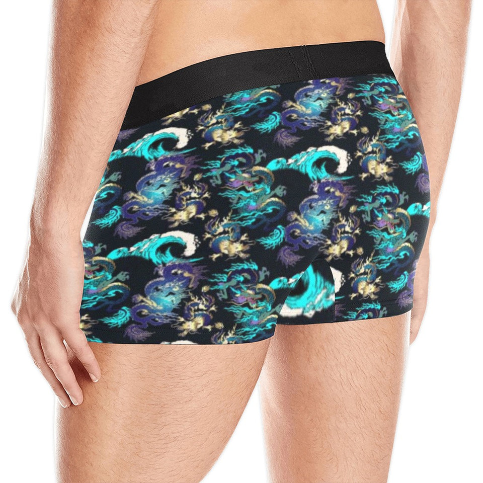 Dragon sea wave pattern Men's All Over Print Boxer Briefs Men's Underwear