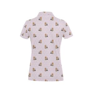 Yorkshire Terrier Pattern Print Design 02 Women's All Over Print Polo Shirt