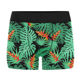 heliconia flower palm monstera leaves black backgr Men's All Over Print Boxer Briefs Men's Underwear