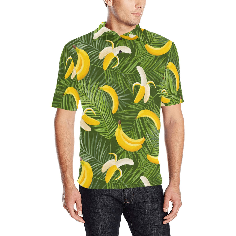 Banana Palm Leaves pattern Men's All Over Print Polo Shirt