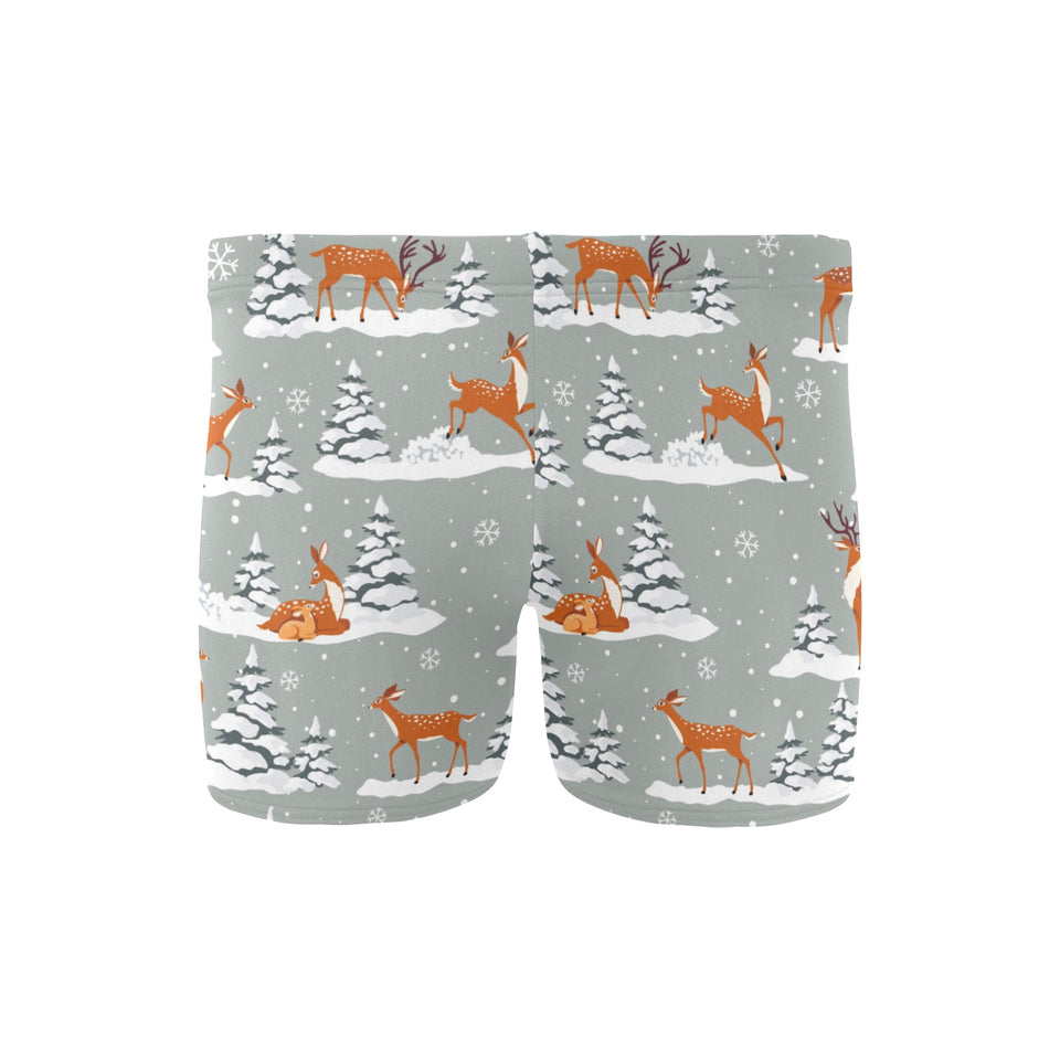 Beautiful deers Winter Christmas Men's Swimming Trunks