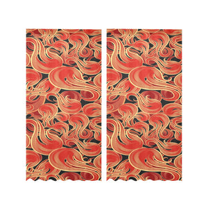 Fire flame pattern Gauze Curtain