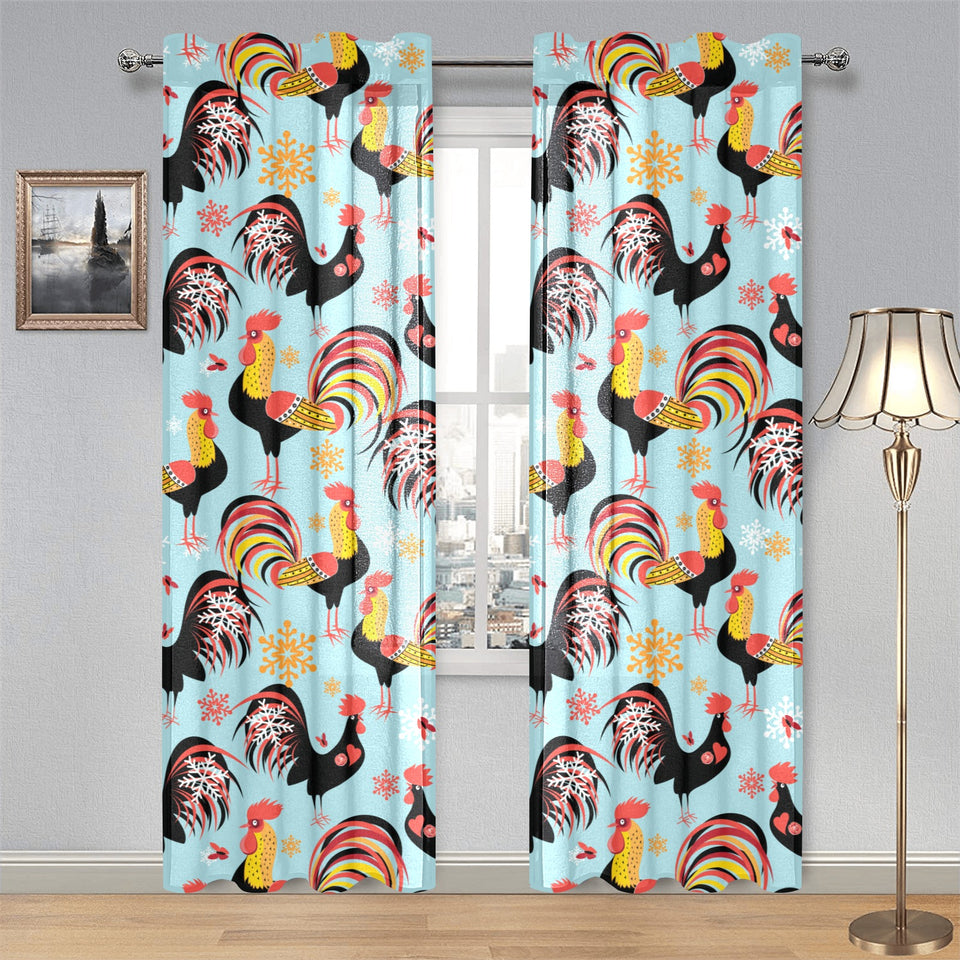 Rooster chicken cock snowfalke Gauze Curtain
