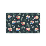 Cute sloths sleeping christmas ball santa hat patt Doormat