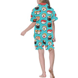 Cute sushi pattern Kids' Boys' Girls' V-Neck Short Pajama Set
