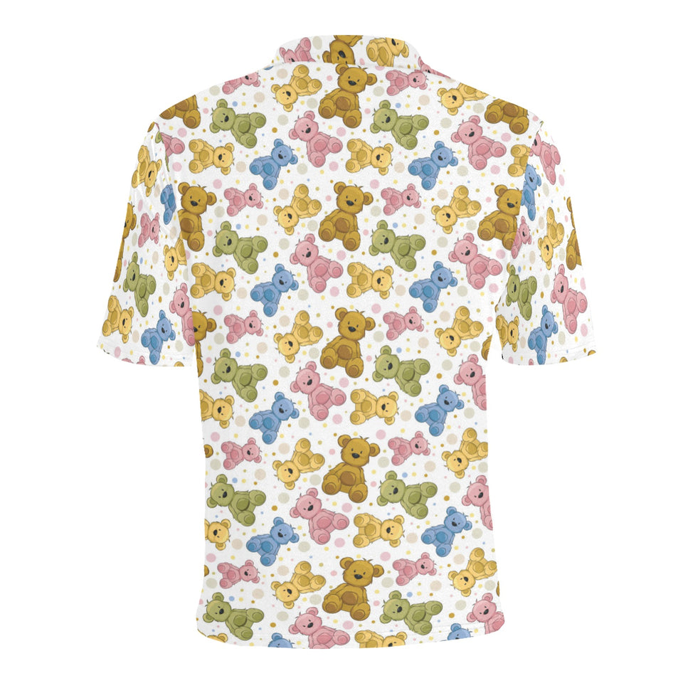 Teddy Bear Pattern Print Design 01 Men's All Over Print Polo Shirt