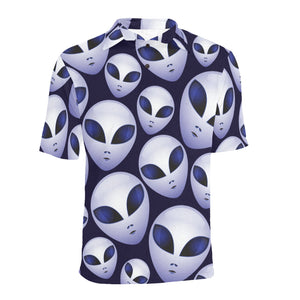 Alien Pattern Print Design 01 Men's All Over Print Polo Shirt