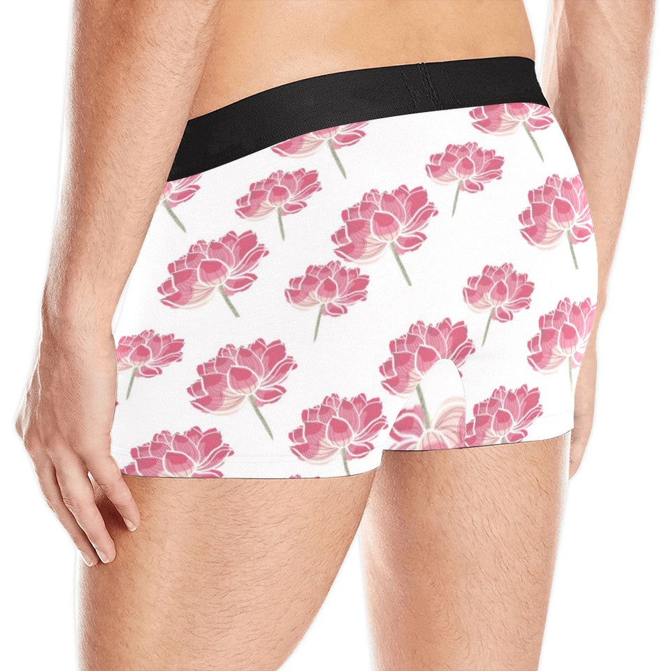 Pink lotus waterlily pattern Men's All Over Print Boxer Briefs Men's Underwear