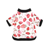 watercolor hand drawn beautiful strawberry pattern All Over Print Pet Dog Round Neck Fuzzy Shirt