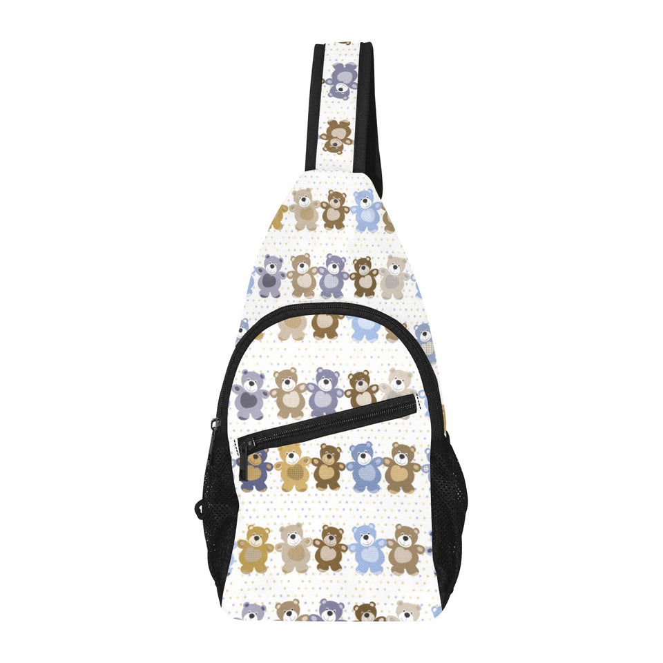 Teddy Bear Pattern Print Design 02 All Over Print Chest Bag