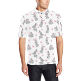 Watercolor cute rabbit pattern Men's All Over Print Polo Shirt