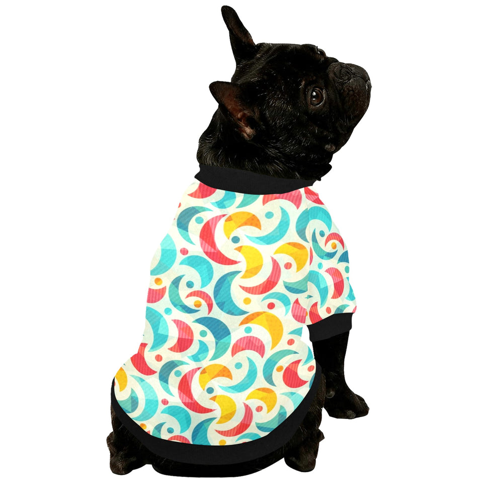 Colorful moon pattern All Over Print Pet Dog Round Neck Fuzzy Shirt