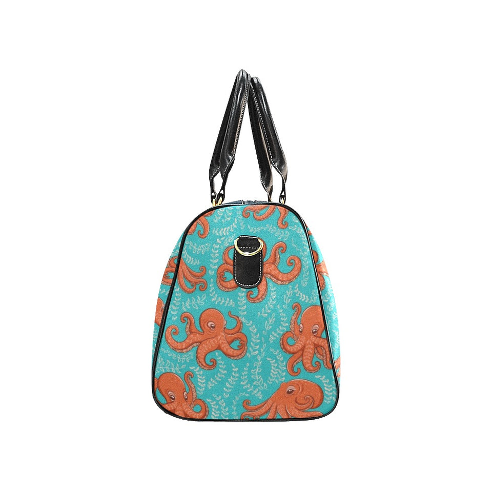 Octopus turquoise background Travel Bag