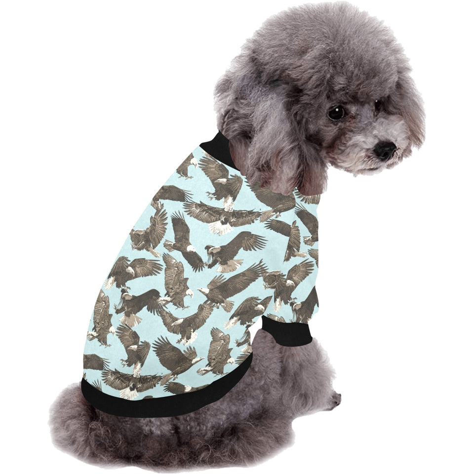 Eagle Pattern Print Design 01 All Over Print Pet Dog Round Neck Fuzzy Shirt