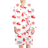 Canada Pattern Print Design 04 Men's Long Sleeve Belted Night Robe