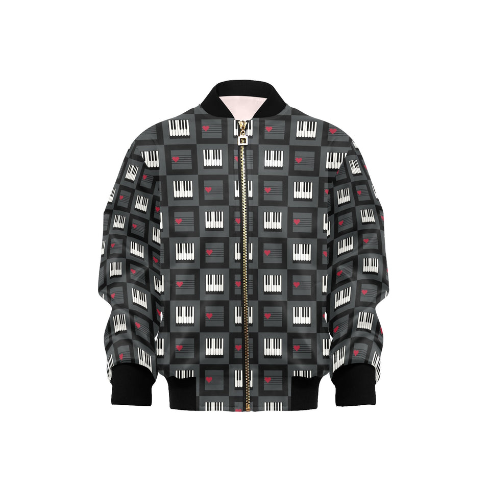 Piano Pattern Print Design 05 Kids' Boys' Girls' Bomber Jacket