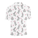 Watercolor cute rabbit pattern Men's All Over Print Polo Shirt