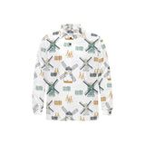 windmill pattern Men's Long Sleeve Polo Shirt