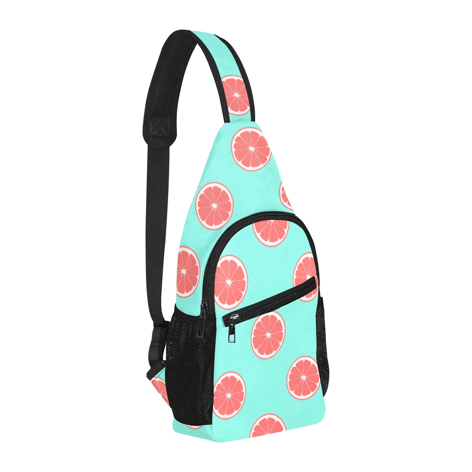 Grapefruit green background All Over Print Chest Bag