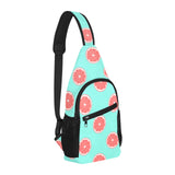 Grapefruit green background All Over Print Chest Bag