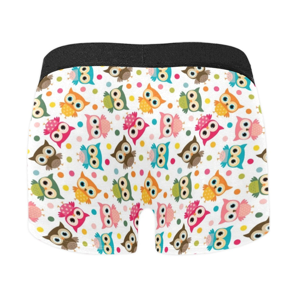 Color cute owl pattern Men's All Over Print Boxer Briefs Men's Underwear