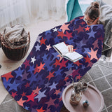 Red blue star pattern Blanket Robe with Sleeves