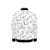 Garlic pattern black white Kids' Boys' Girls' Bomber Jacket