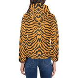 Bengal tigers skin print pattern Women's Padded Hooded Jacket