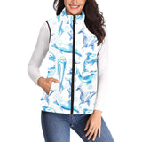 Watercolor dolphin pattern Women's Padded Vest