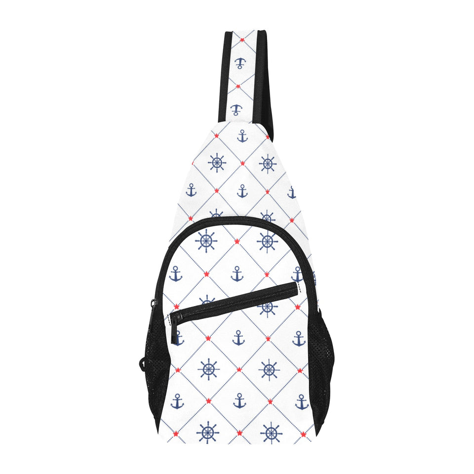 Anchor rudder nautical design pattern All Over Print Chest Bag