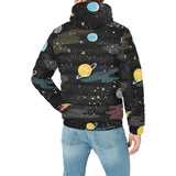 space pattern Men's Padded Hooded Jacket