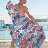 Hand drawn colorful starfish Beach Towel