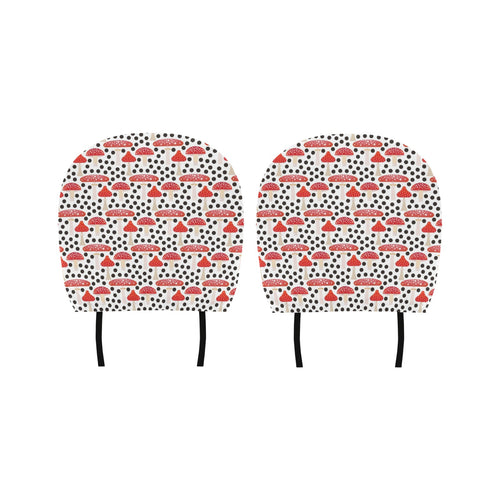 Red mushroom dot pattern Car Headrest Cover