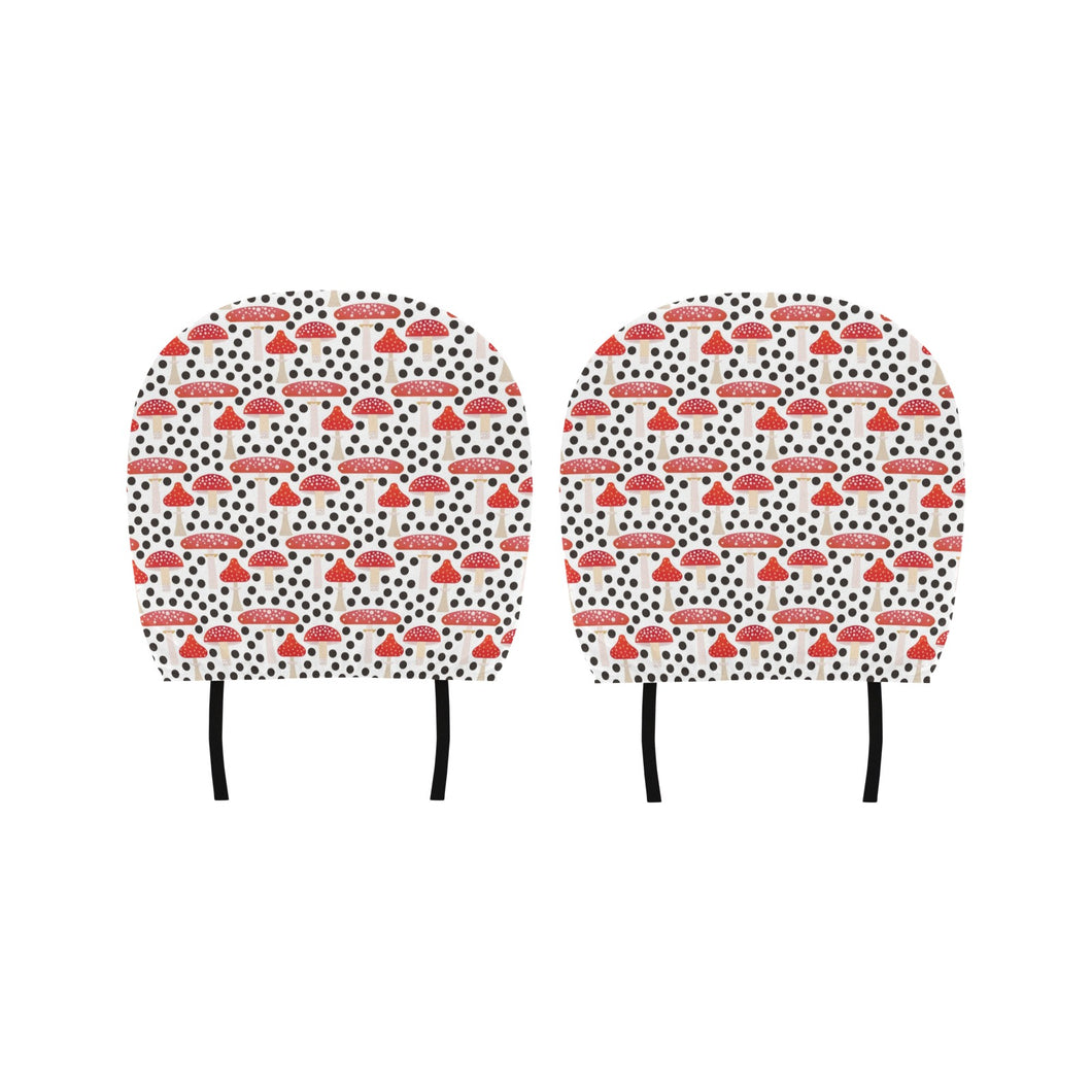 Red mushroom dot pattern Car Headrest Cover