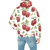 Red apples pattern Men's Padded Hooded Jacket