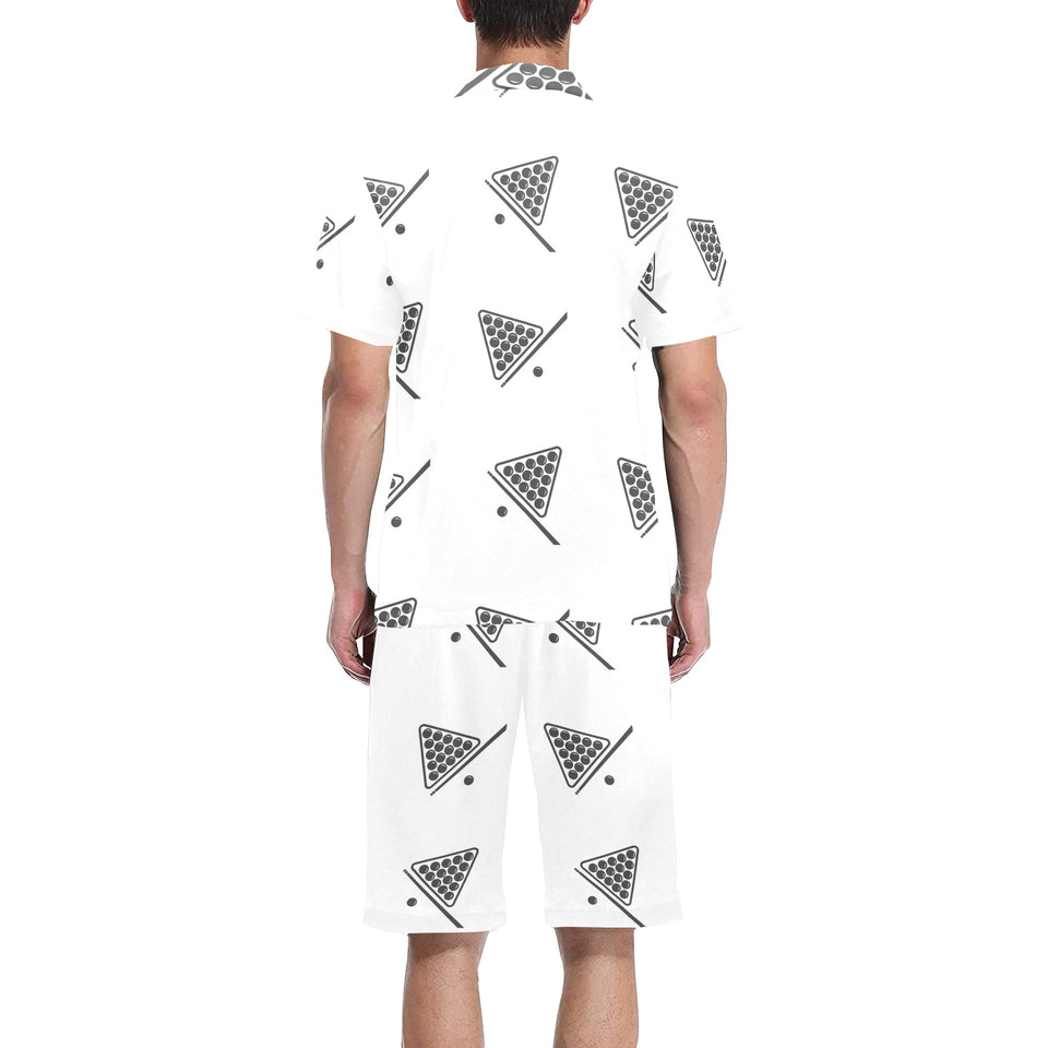 Billiard Ball Pattern Print Design 03 Men's V-Neck Short Pajama Set