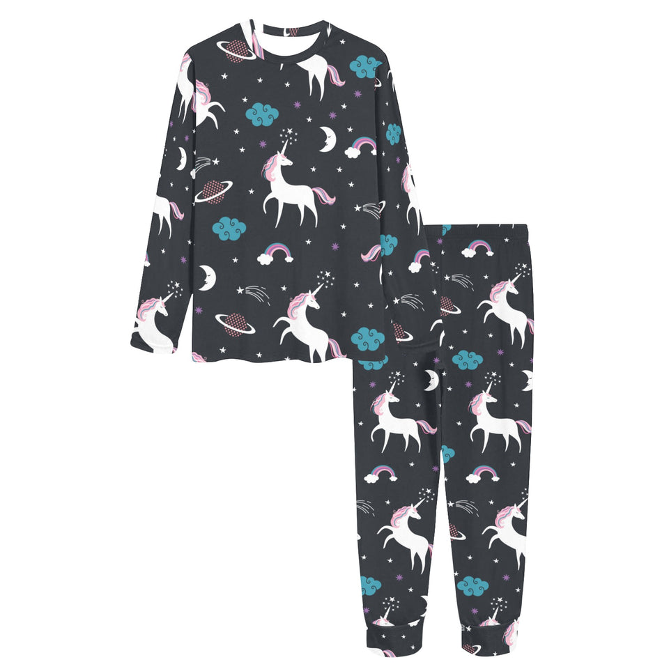 unicorn rainbows moon clound star pattern Women's All Over Print Pajama Set
