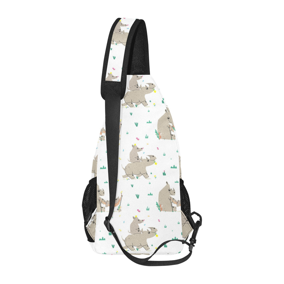 Cute Rhino pattern background All Over Print Chest Bag