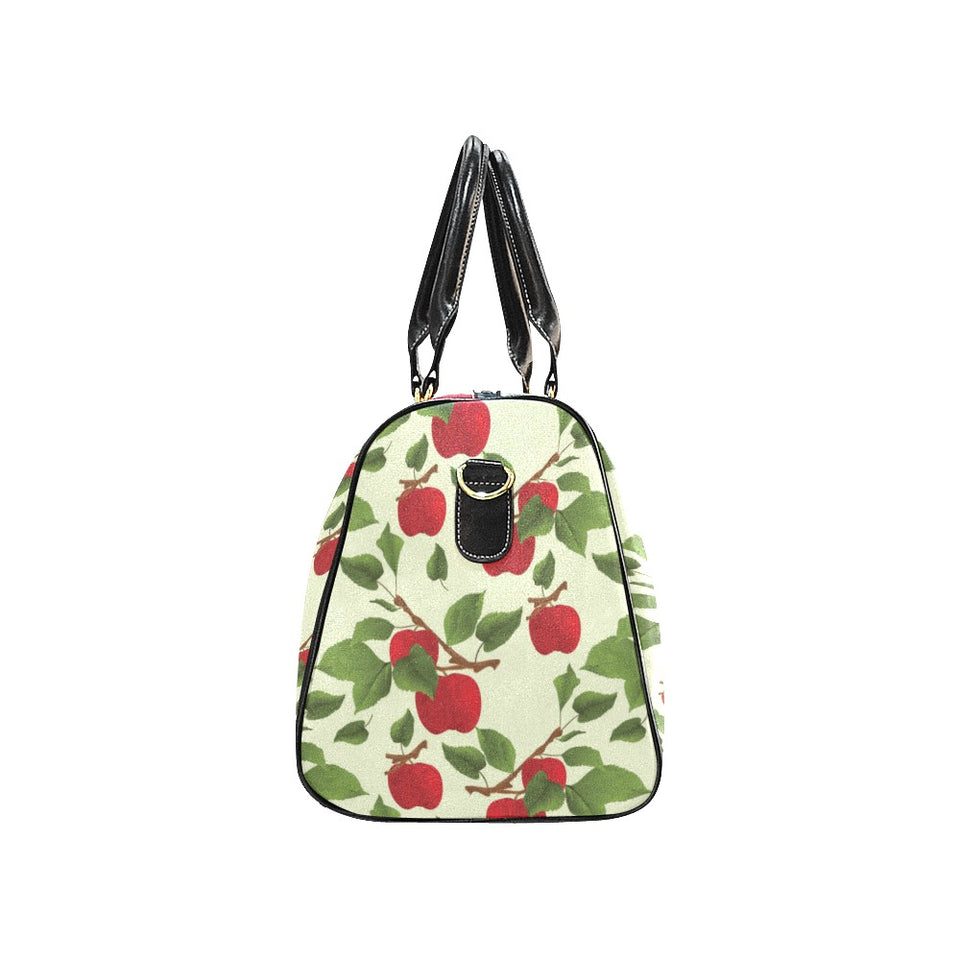 Red apples leaves pattern Travel Bag