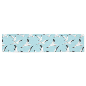 Seagull Pattern Print Design 01 Table Runner