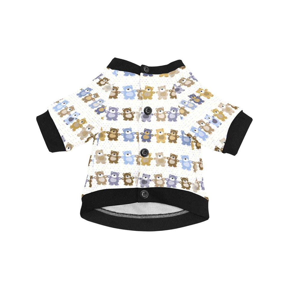 Teddy Bear Pattern Print Design 02 All Over Print Pet Dog Round Neck Fuzzy Shirt