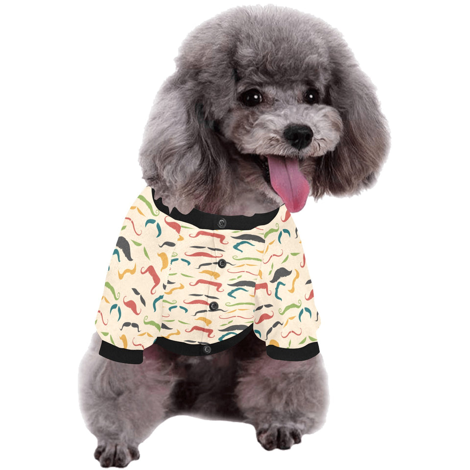 Mustache Beard Pattern Print Design 03 All Over Print Pet Dog Round Neck Fuzzy Shirt