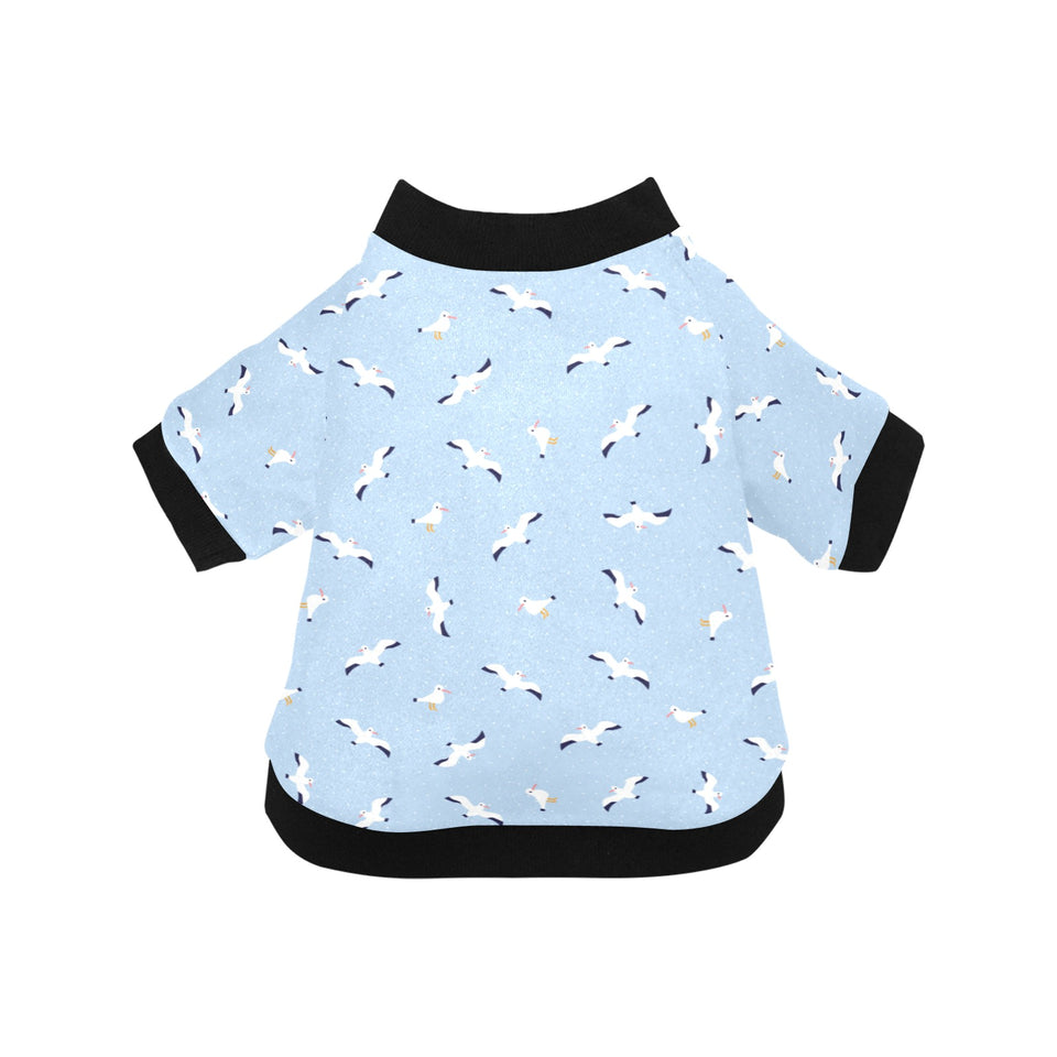 Seagull Pattern Print Design 02 All Over Print Pet Dog Round Neck Fuzzy Shirt