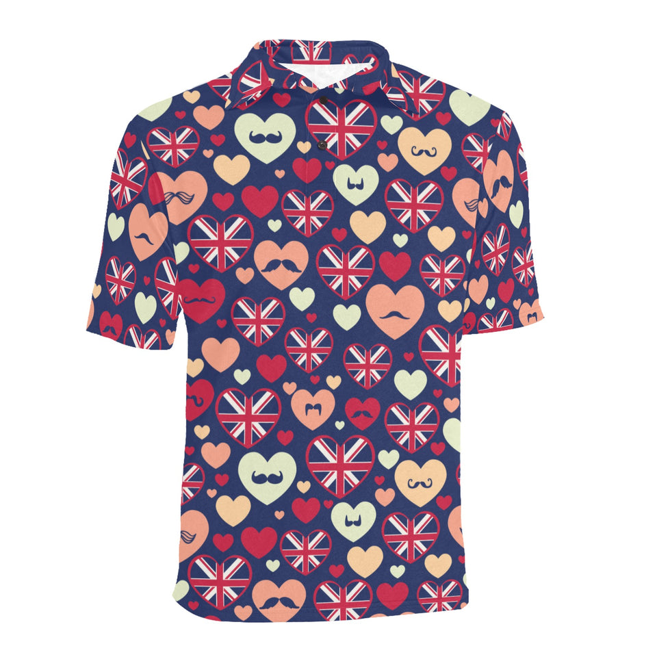 British Pattern Print Design 02 Men's All Over Print Polo Shirt