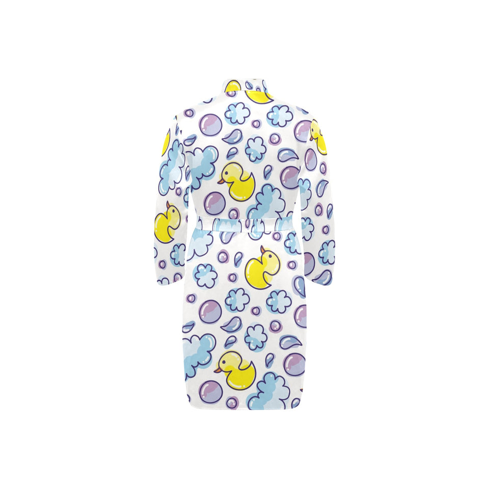 Duck Pattern Print Design 01 Men's Long Sleeve Belted Night Robe