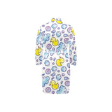 Duck Pattern Print Design 01 Men's Long Sleeve Belted Night Robe