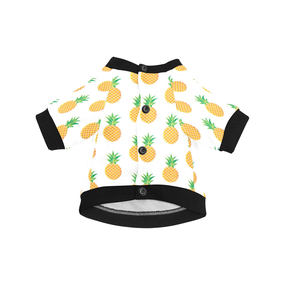 Pineapples pattern All Over Print Pet Dog Round Neck Fuzzy Shirt