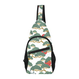 Bonsai red sun japanese pattern All Over Print Chest Bag